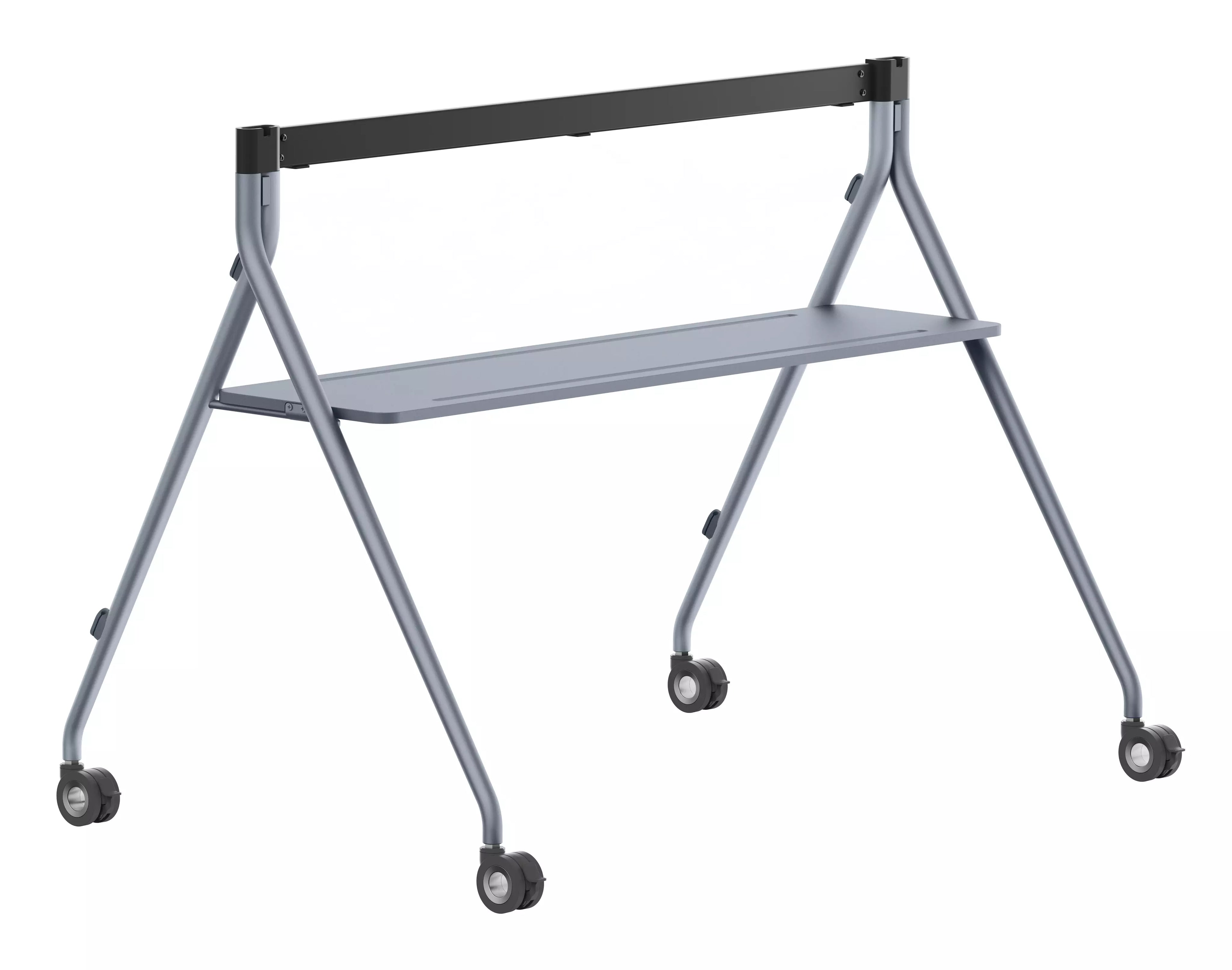 MB-FS-P750T Silvergrey Floorstand with shelf for Yealink 75'' Meetingboard Pro