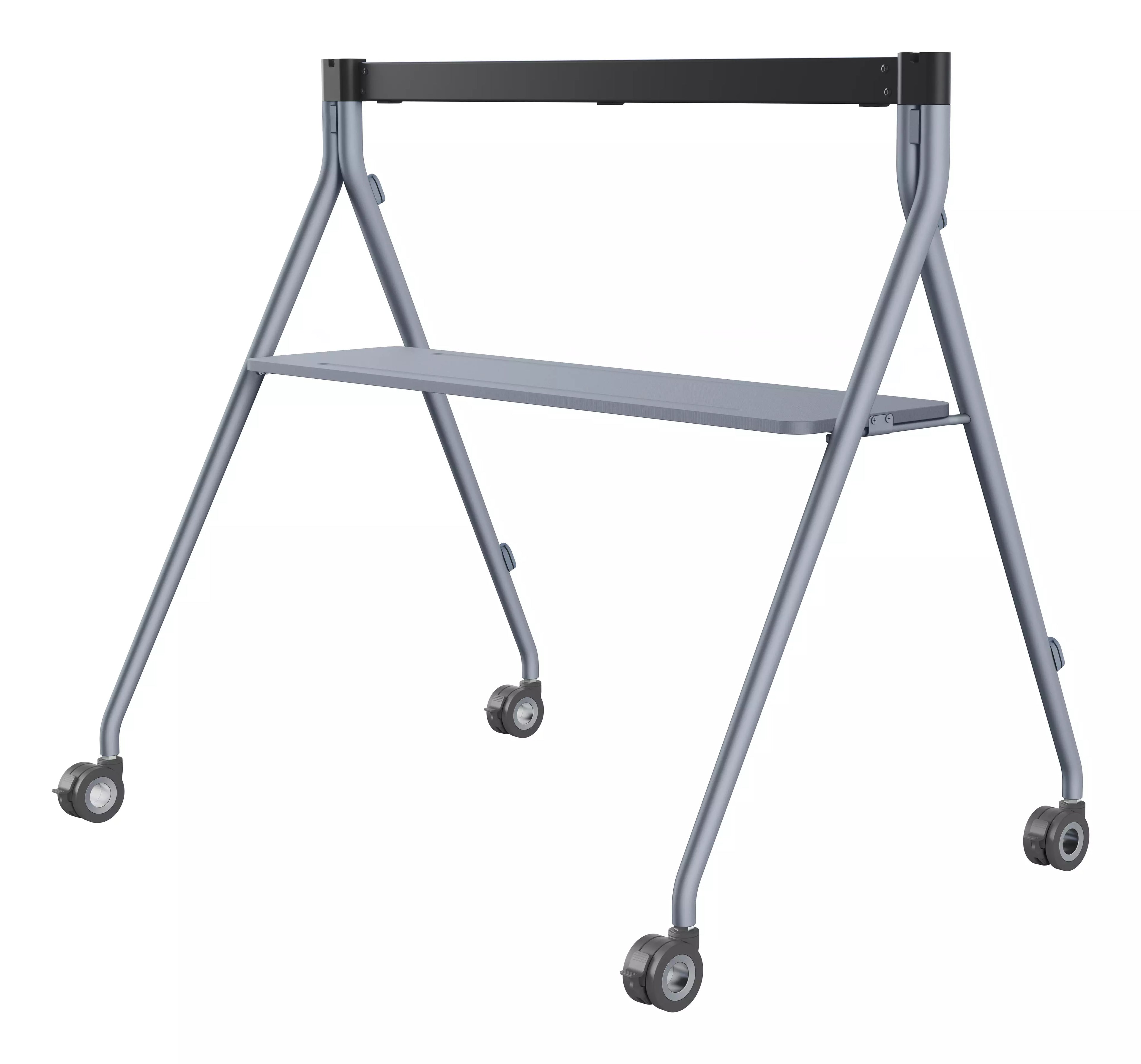 MB-FS-P650T Silvergrey Floorstand with shelf for Yealink 65'' Meetingboard Pro