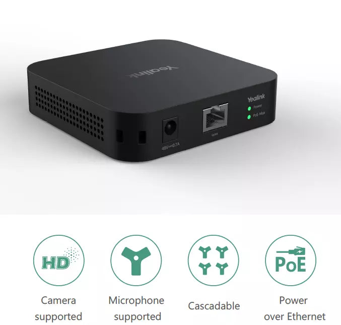 Room cable hub, 4-port PoE switch for Yealink devices