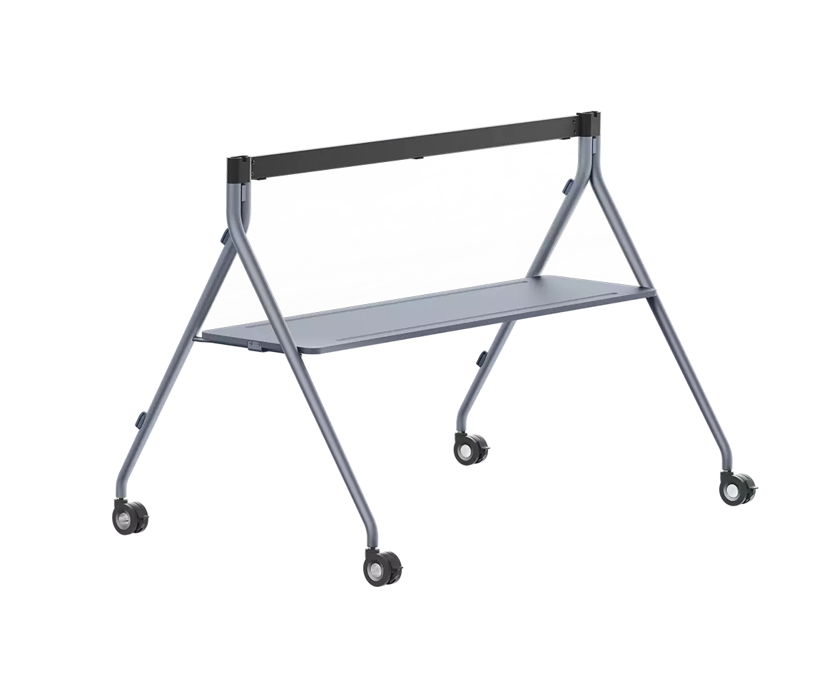 MB-FS-P860T Silvergrey Floorstand with shelf for Yealink 86'' Meetingboard Pro