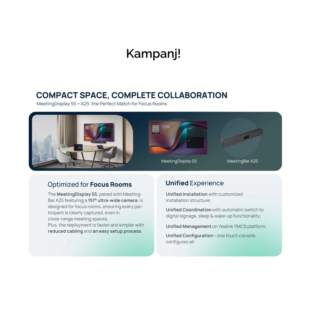 KAMPANJ: MeetingBar A25 + MeetingDisplay 55